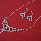 Fashion Bridal Wedding Crystal Necklace Earrings Set  Simple Elegant Necklace