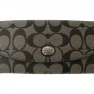 COACH Peyton Signature Envelope Wallet F49145  Black/white
