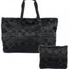 Coach Signature Large Nylon Packable weekender 2 piece set  F77316 Black
