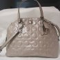 Coach Peyton Op Art Embossed Patent Cora Domed Satchel F25705 Silver/Ivory