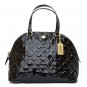 Coach Peyton Op Art Embossed Patent Cora Domed Satchel F25705 Black