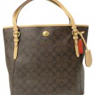 Coach Peyton Signature Zip Top Tote F28365 Brown/Tan