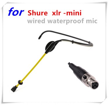 New Headset Athletic Waterproof Microphone Sport Condenser Mic for Shure Wireless System XLR Mini