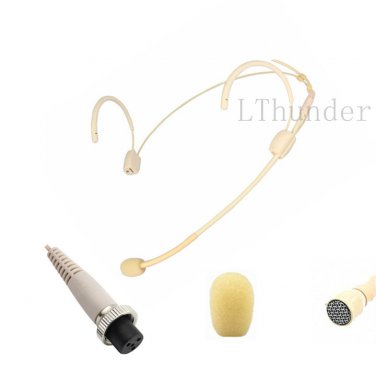 Headset Beige Condenser Microphone for Peavey Beyer Mipro Wireless Microfone Systems Capture Voice