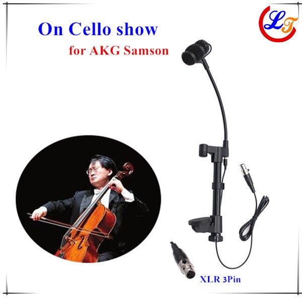 Lapel Instrument Cello Microphone for AKG Samson Wireless System 125mm