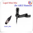 Lapel Mini Microphone Lavalier Microfone for AKG Samson Wireless Transmitter XLR - 3pin