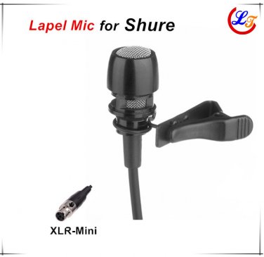 Pro Black Lapel Condenser Microphone Lavalier Microfone for Shure Wireless Transmitter XLR Mini 4Pin