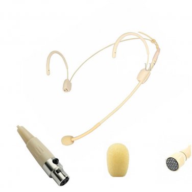 Professional Headset Condenser Microphone Beige for AKG Samson Wireless Transmitter XLR 3Pin