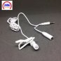 Lapel White Mobile Phone Microphone Stereo Condenser Microfone Two Line Earphone for iPhone Samsung