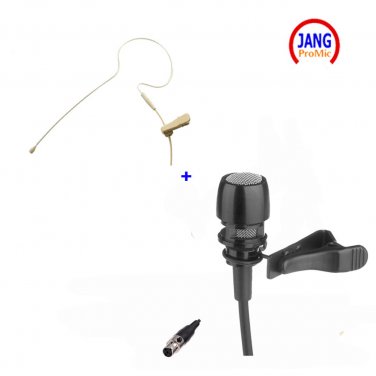 Earclip Microphone and Lavalier Microfone Condenser for AKG Samson Wireless System Mini XLR 3pin