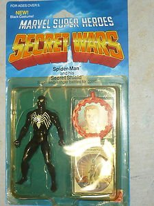 Mattel Secret Wars black Spider-Man and his Secret Shield 1984 Action Figure