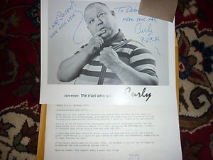 Three 3 Stooges Dave Knight Curly Curley Autographed Photograph photo picture