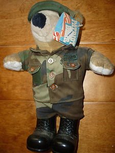 JJ Wind Patriot Bear USA US Army Soldier BDU Camouflage 10" J.J. Wind Plush Toy