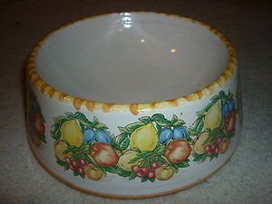 Deruta  Lemon Limoni Pet Dog Cat Food Water Bowl 8" majolica ceramic ITALY