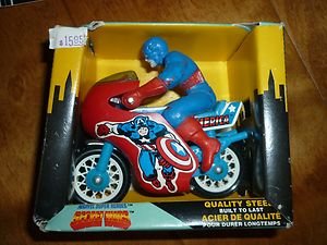 Buddy L Brute Secret Wars Captain America Motorcycle Bike 1983 Action Figure