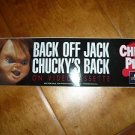 Child's Play Movie Promotional Bumper Sticker Back Off Jack Chucky's Back 1990