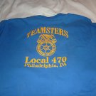 Mens Womens Boys Pocket T-Shirt Teamsters Local 470 Philadelphia XL Blue Cotton