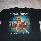 Mens Womens Boys T-Shirt Muay Thai Thailand Boxing Scene Adult XL Black mma