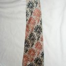 Mens Tie Ajanta Retro 1970s 70s Wide and Retro Fabric Style Orange Black Beige