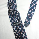 Mens Tie Zylos George Machado Blue Red White Diamond Pattern Italian Silk Italy