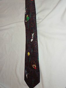 Mens Tie Looney Tunes Bugs Bunny Taz Tweety Sylvester Marvin 1994
