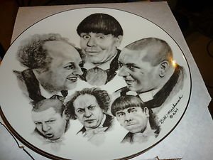 Three 3 Stooges Collectors Plate Bill Markowski R&N China 1984