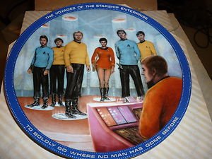 Star Trek Plate Beam Us Down Scotty Kirk Spock Sulu Uhura McCoy Chekov Ernst '85