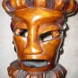 African Head Bust Face Foot Stool Wood Carving Sculpture Display Figure 10"H
