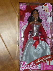 Barbie Holiday Sparkle African American Latina Hispanic Brunette Doll 2010 2011
