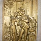 Architectural Salvage Bas Relief 3D Romantic Couples Pair 18th Century 16x10.5"
