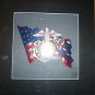 Susho Suzhou China Pure Silk Embroidery Art Work 12x12 USMC Navy Marine US Flag
