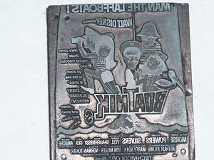 Letterpress Printer Wood Photo Etch Block Stamp:Disney's The Boatniks 1970