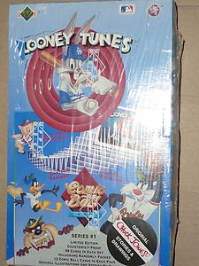 Upper Deck Looney Tunes Baseball Cards 36 Packs Series 1 FULL BOX '90 bugs bunny
