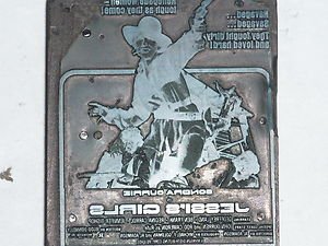 Letterpress Printer Wood Photo Etch Block Stamp:Jessi's Girls movie 1975