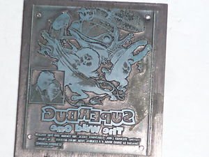 Letterpress Printer Wood Photo Block Stamp:Superbug the Wild One 1973 (love bug)