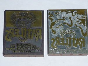 Letterpress Printer Wood Photo Block Stamp:Rattlers movie 1976 Sam Chew Jr