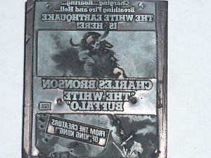 Letterpress Printer Wood Photo-Etch Block Stamp:The White Buffalo 1977 C.Bronson