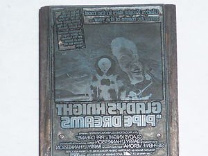 Letterpress Printer Wood  Photo-Etch Block Stamp:Pipe Dreams 1976 Gladys Knight