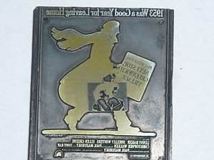 Letterpress Printer Wood Photo-Etch Block Stamp:Next Stop Greenwich Village 1976