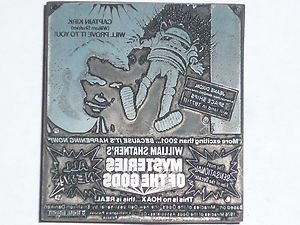Letterpress Printer Wood Block Photo-Etch Stamp:Mysteries of the Gods W.Shatner