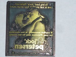 Letterpress Printer Wood Block Photo-Etch Cut Stamp:Jock Petersen movie 1974