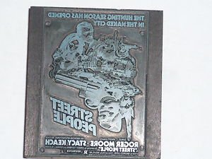 Letterpress Printer Wood Block Photo-Etch Cut Stamp:Street People,Roger Moore'76