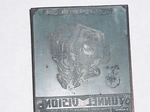 Letterpress Printer Wood Block Photo-Etch Cut Stamp:Tunnel Vision,Hesseman,1976