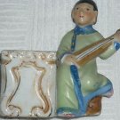 Porcelain Stringed Instrument Player Vase / Cup Made in Occupied Japan