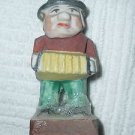 Porcelain  Old Man w/ Accordion Figurine Made in Occupied Japan approx.2.5" H