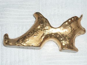 Dixon Art Studios Porcelain 22K Gold Paint Womens Shoe Figurine 4.5" L Made USA