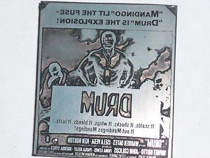 Letterpress Printer Wood Block Photo Stamp:Drum movie Ken Norton (Mandingo) 1976