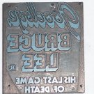 Letterpress Printer Wood Block Photo Etch Stamp: Goodbye,Bruce Lee Movie 1975 li