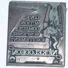 Letterpress Printer Wood Block Photo-Etch Stamp: Nickelodeon Peter Bogdanovich