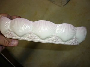 Belleek Sea Shell Cracker/Mint Bowl Dish Neptune Plateaux Thistle 7th Mark Gold